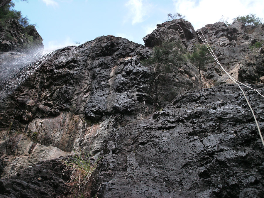 Waterfall and rope